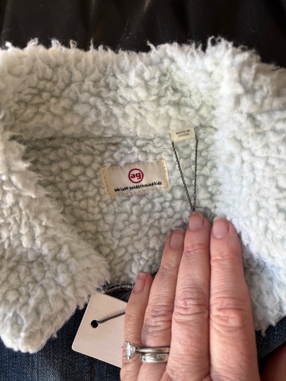 Nwt AG  Adriano Goldschmied Kids Blue Denim Sherpa-Lined Jacket & plaid flannel - Picture 3 of 12